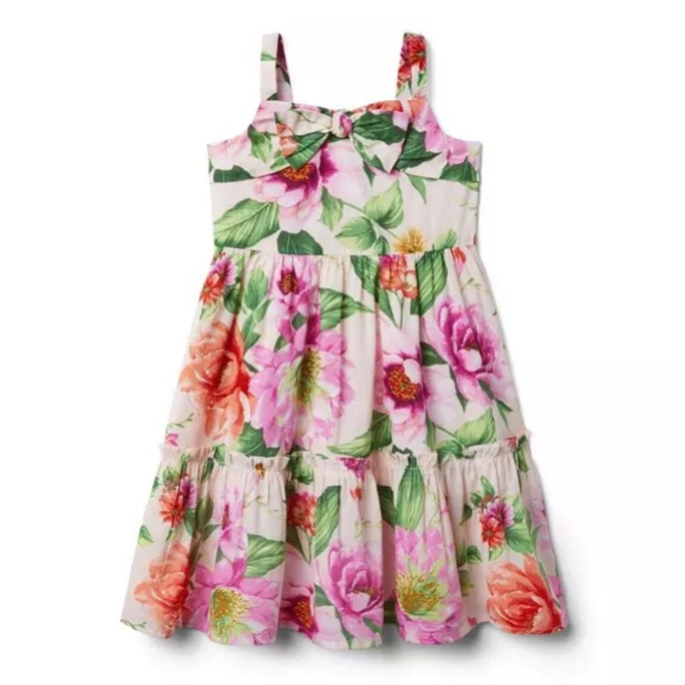 Janie and Jack Dahlia Hawaiian Bow Tropical Dress floral toddler girl 18 to 24